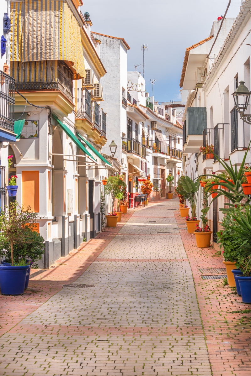 The beautiful streets of Estepona in Spain